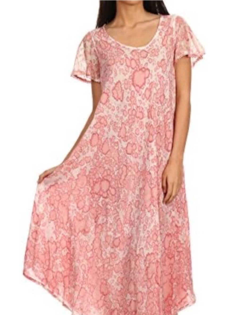 Sakkas Lila Midi Dress Freckle Dyed Pink Fairy Ethereal Dainty Rayon One Size